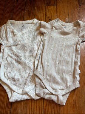 Neutral Baby Bodysuit Bundle | Ribbed Organic Style Onesies 3–6 Months